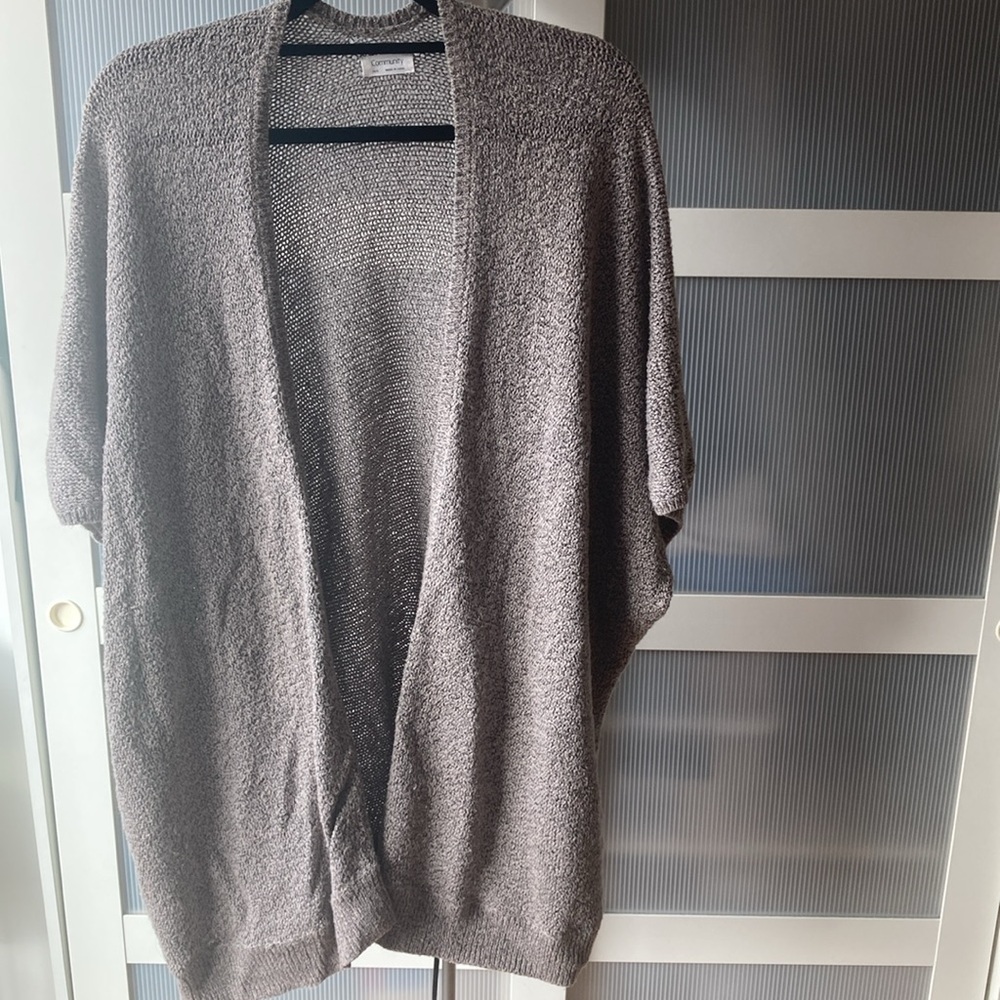 Grey sweater cape / open poncho from Community Aritzia